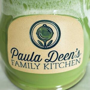 Deneen Pottery Mug Paula Deen Family Kitchen Restaurant Chartreuse Lime Green